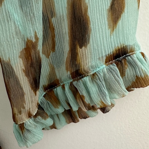 Leggiadro Cheetah Print Sheer Blouse size 10 Silk - Picture 4 of 9